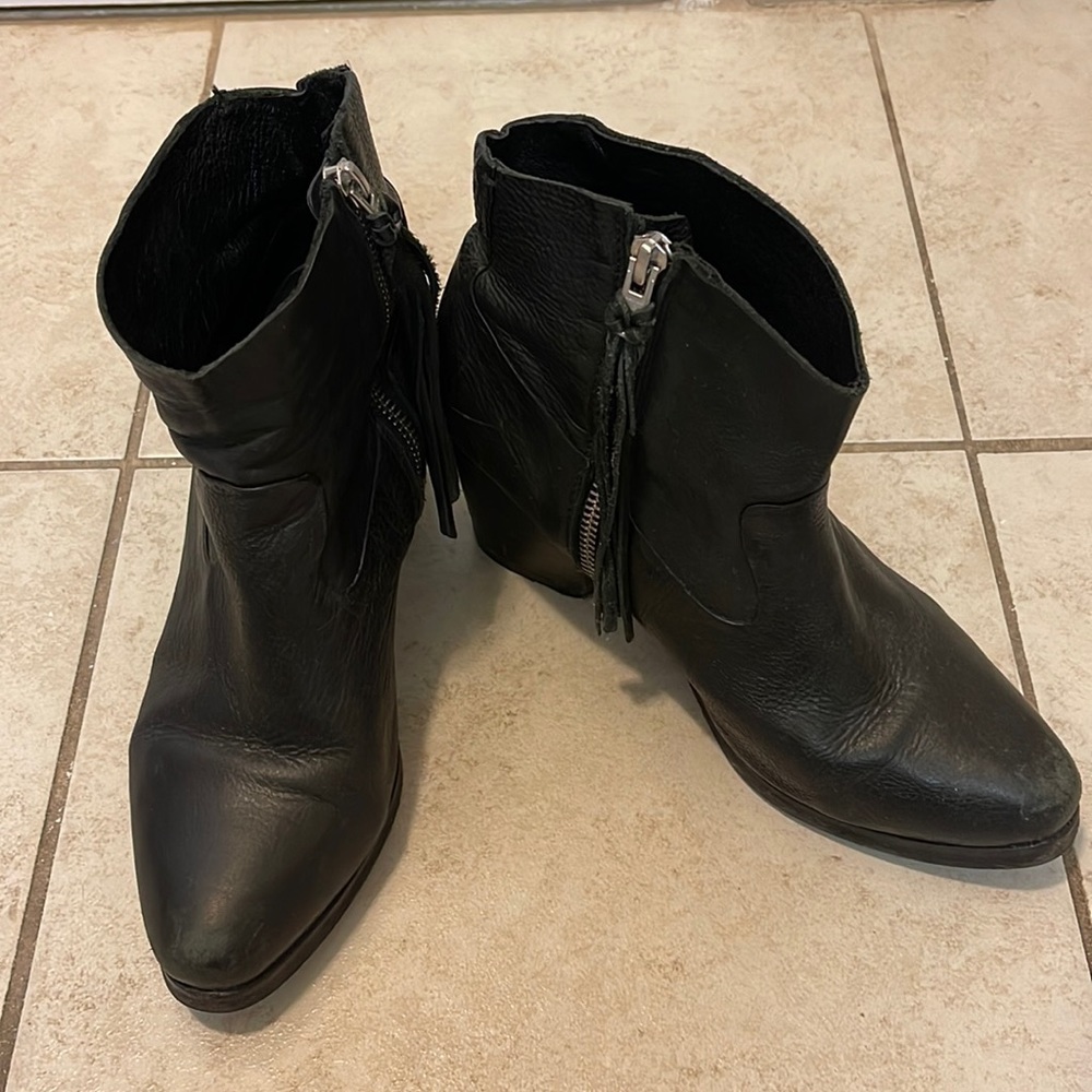 ALL SAINTS Leather fringe Boots size 39